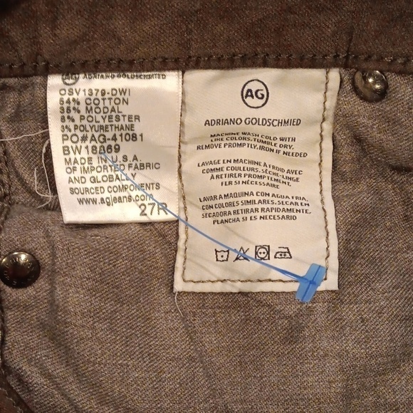 AG Adriano Goldschmied Farrah Skinny Velvet pant 27R Brown - Picture 10 of 10